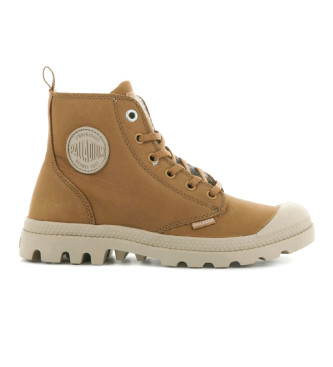 Palladium Botins Pampa Hi Zip WI em pele castanha