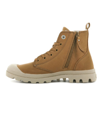 Palladium Botins Pampa Hi Zip WI em pele castanha