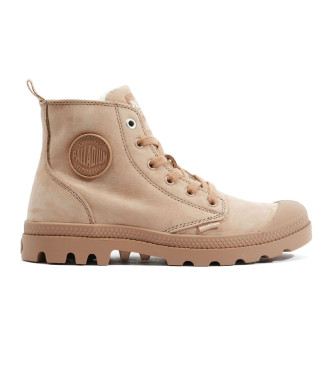 Palladium Pampa Hi Zip Wl ankelstvlar i beige lder