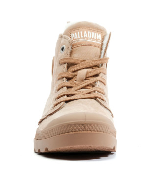 Palladium Bottines en cuir beige Pampa Hi Zip Wl