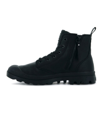 Palladium Botas de piel  Pampa Zip negro