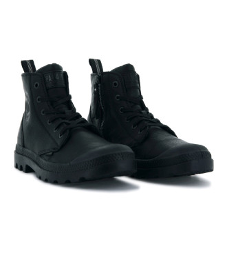 Palladium Botas de piel  Pampa Zip negro