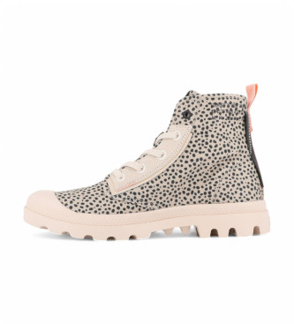 Palladium Pampa beige enkellaarsjes