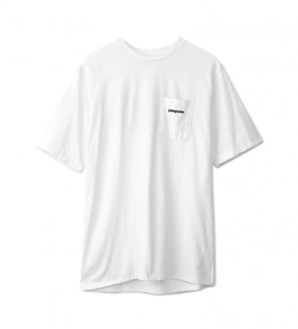 Patagonia T-shirt Hommes P-6 Logo Pocket Responsibili-Tee blanc