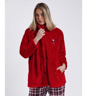 Aznar Innova Cute Snoopy long sleeve warm dressing gown red