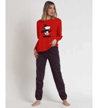 Aznar Innova Cold Snoopy Pyjama met lange mouwen rood