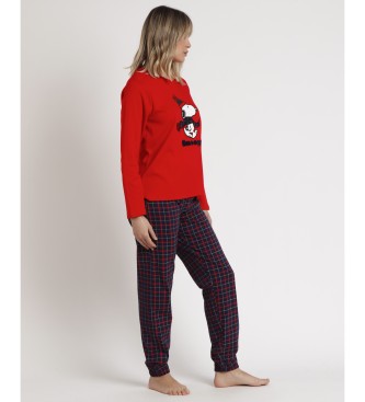 Aznar Innova Cold Snoopy Pyjama met lange mouwen rood