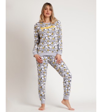 Aznar Innova Pyjama  manches longues imprim Snoopy gris