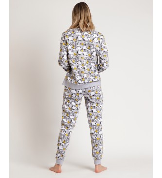 Aznar Innova Snoopy Funny Print Long Sleeve Pyjamas grey