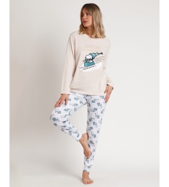 Aznar Innova Pijama de manga comprida Let It Snow bege