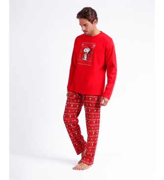Admas Pyjama  manches longues Merry Christmas rouge