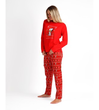 Aznar Innova  Pijama de manga comprida Merry Christmas vermelho