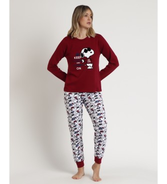 Aznar Innova Snoopy Cool Pyjama met lange mouwen kastanjebruin