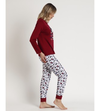 Aznar Innova Snoopy Cool langrmet pyjamas rdbrun