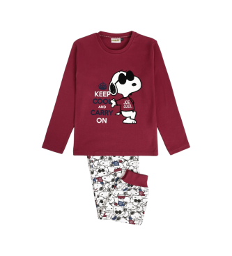 Aznar Innova Snoopy Cool Pyjama met lange mouwen kastanjebruin