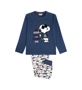 Aznar Innova Pigiama a maniche lunghe blu scuro Snoopy