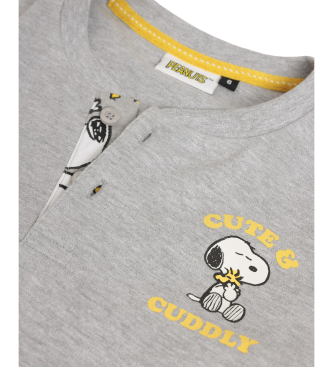 Aznar Innova Snoopy Grappige Pyjama met Lange Mouwen Grijs