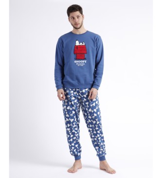 Aznar Innova Pijama de manga comprida Snoopy Home azul