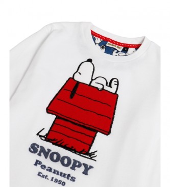 Aznar Innova Snoopy Home langrmet pyjamas hvid