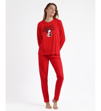 Aznar Innova Long Sleeve Pyjamas Winter Peanuts red