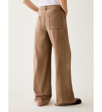 PennyBlack Pantalon large Grammo marron
