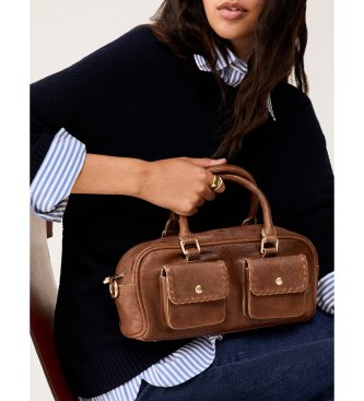 PennyBlack Saco de couro Bowler castanho