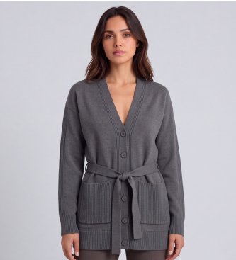 PennyBlack Strickjacke mit Kragen in Grau