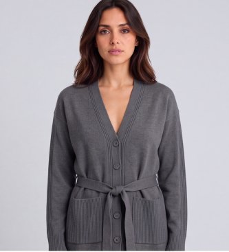 PennyBlack Strickjacke mit Kragen in Grau