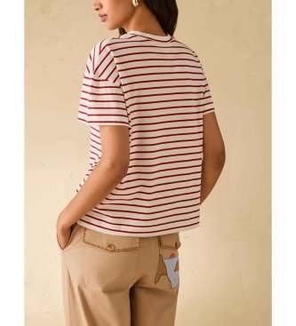 PennyBlack T-shirt �s riscas branca, vermelha