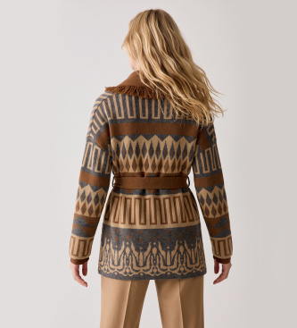 PennyBlack Cardigan à franges brun harmonieux