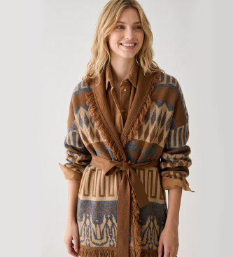 PennyBlack Cardigan à franges brun harmonieux
