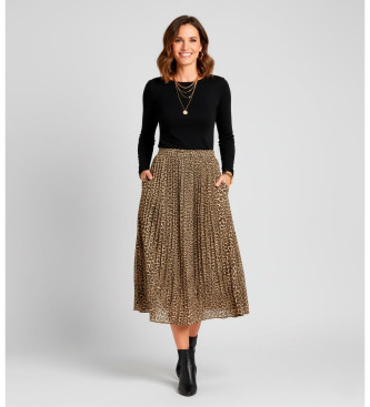 PennyBlack Brązowa spódnica z rafii