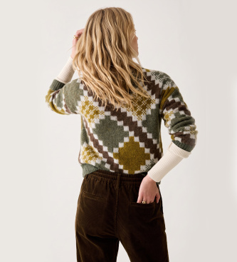 PennyBlack Pull jacquard en mélange de mohair vert