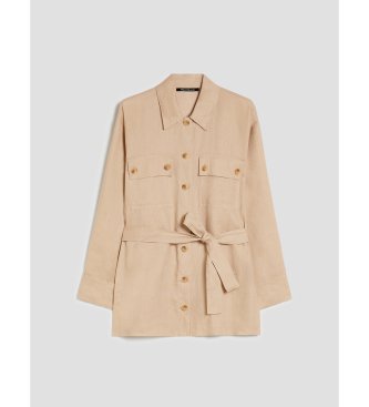 PennyBlack Beige Pbbfico Leinenoberhemd