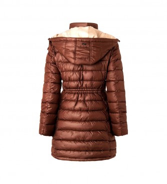 Pepe Jeans Agnes brown quilted coat