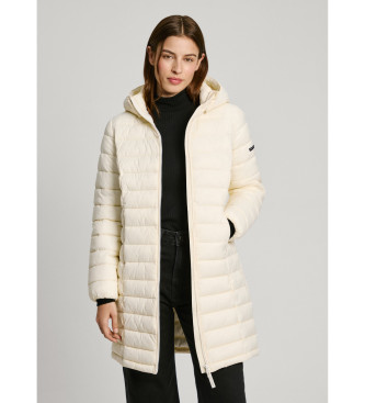 Pepe Jeans Cappotto Ammy lungo bianco sporco