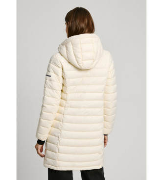 Pepe Jeans Cappotto Ammy lungo bianco sporco