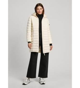 Pepe Jeans Cappotto Ammy lungo bianco sporco