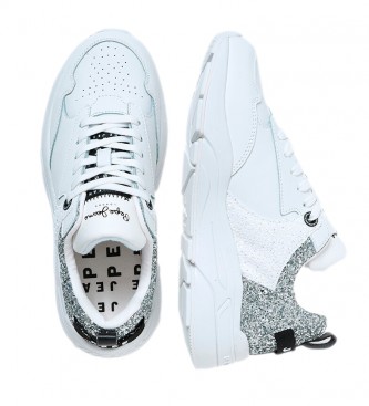 Pepe Jeans Arrow Glam white leather sneakers