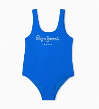 Pepe Jeans Plain blue logo printed swimming costume