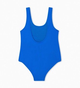 Pepe Jeans Einfarbig blauer Badeanzug mit Logodruck