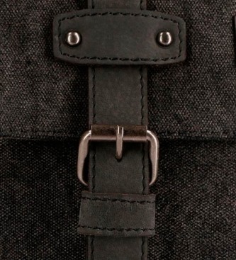Pepe Jeans Pepe Jeans Horse leather detail shoulder bag large -37x34x8cm-black