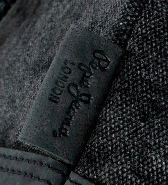 Pepe Jeans Pepe Jeans horse leather details shoulder bag black large tablet holder