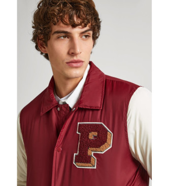 Pepe Jeans Burgundy schoolboy bomber jacket