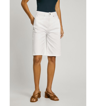 Pepe Jeans Bermuda in tessuto denim rigido bianco