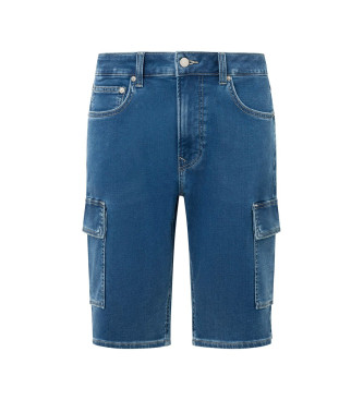 Pepe Jeans Sproščene hlače Cargo Bermuda modre barve