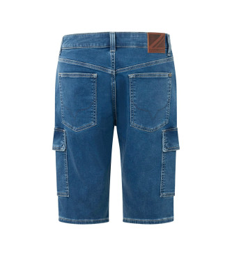 Pepe Jeans Sproščene hlače Cargo Bermuda modre barve