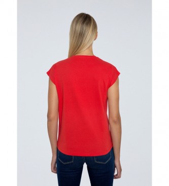 Pepe Jeans T-shirt basique Bloom rouge