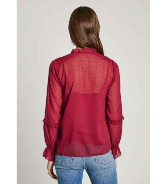 Pepe Jeans Blouse Odette kastanjebruin