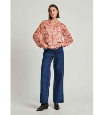 Pepe Jeans Poemy blouse wit ecru, roze